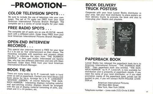 dunwich horror pressbook