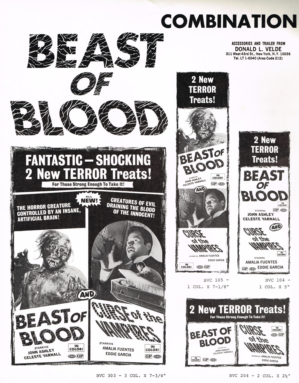 Double Bill Pressbook Beast Of Blood And Curse Of The Vampires From Zombos Closet