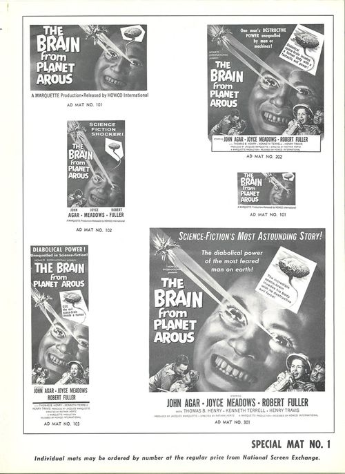 howco brain from planet arous campaign kit pressbook