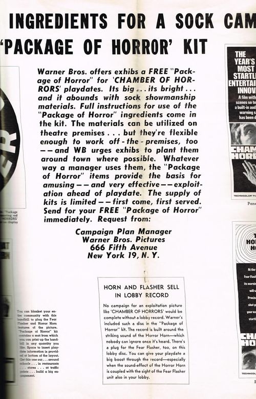 chamber of horrors pressbook