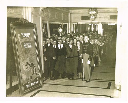 theater audience waiting to see Frankenstein