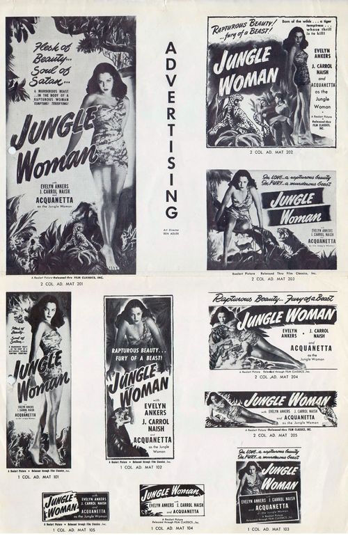 Jungle Woman 1948 Realart Pressbook