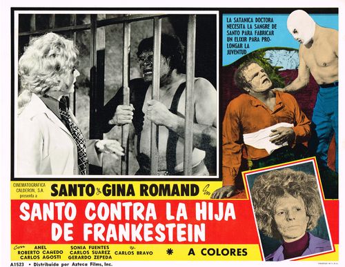 Santo-contra-la-hija-frankenstein mexican lobby card