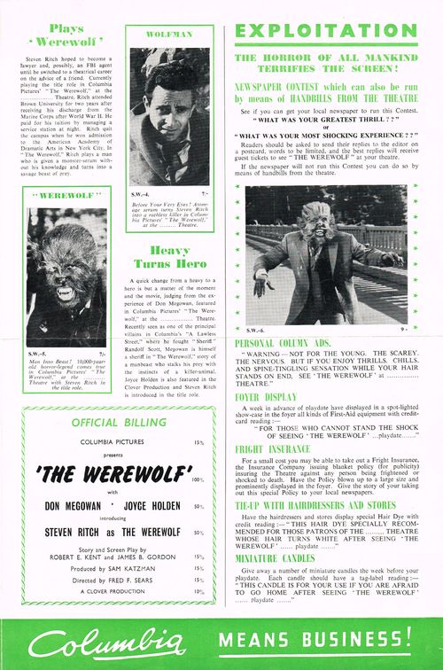 The Werewolf Pressbook