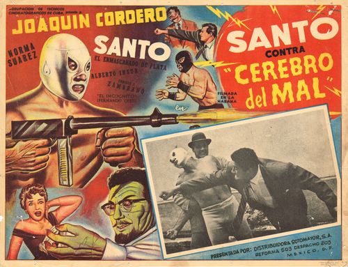 Santo Contra Cerebro Del Mal Mexican Lobby Card