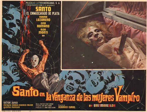 Santo En La Venganza De Las Mujeres Vampiro Mexican Lobby Card