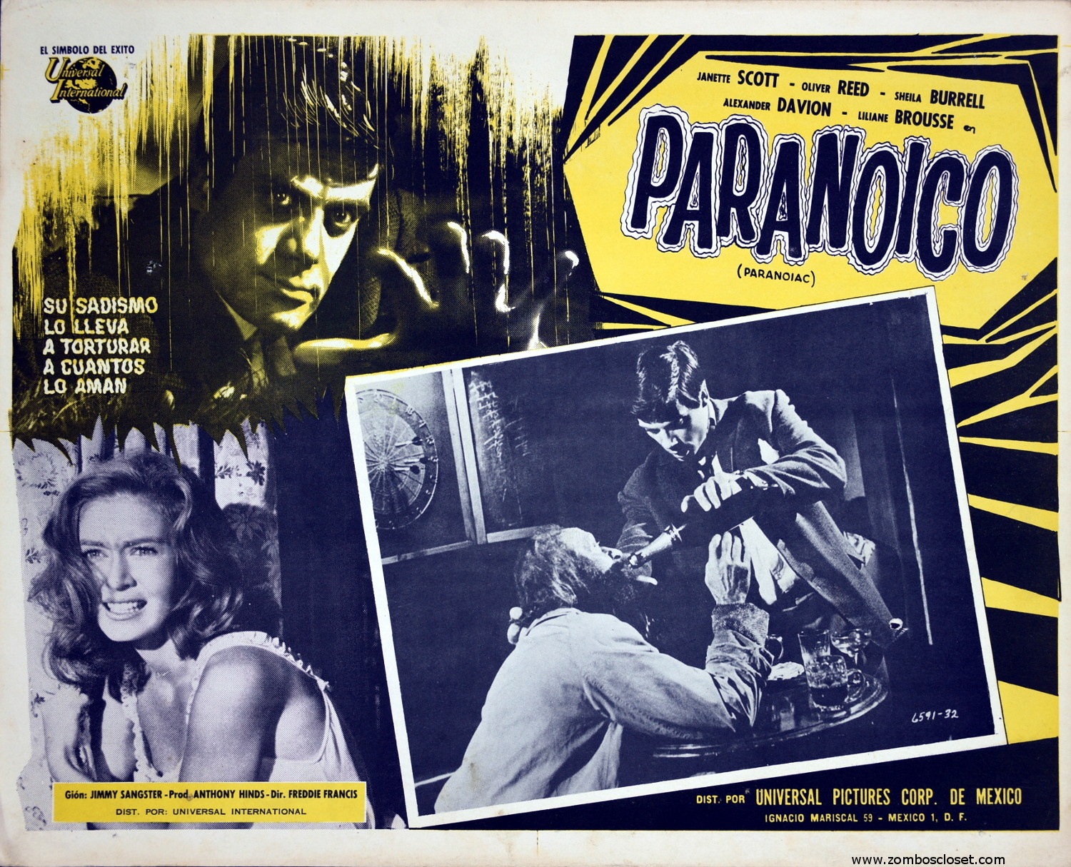 Paranoiac 1963 Mexican Lobby Card From Zombos Closet