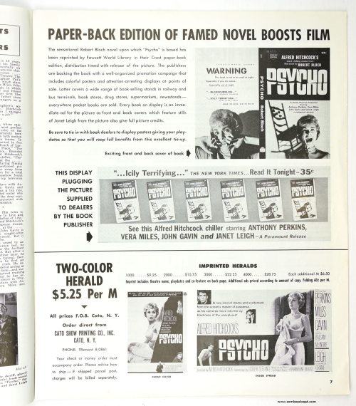 Psycho Pressbook Kit Sheet