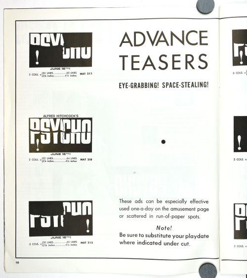 Psycho Pressbook Kit Sheet