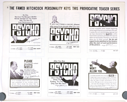 Psycho Pressbook Kit Sheet