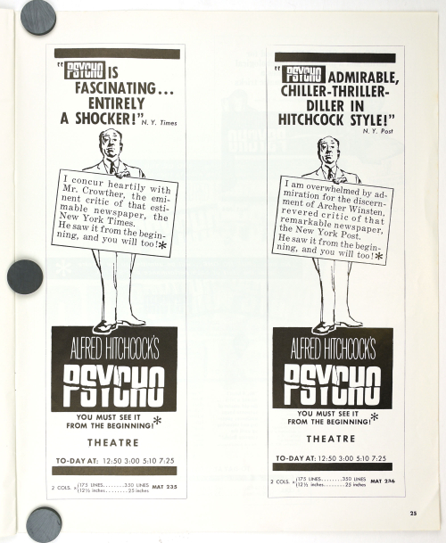 Psycho Pressbook Kit Sheet