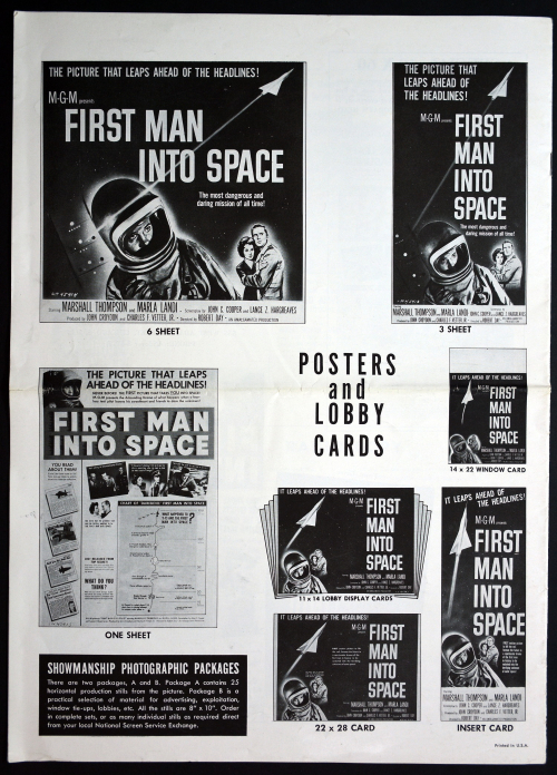 First Man into Space Pressbook 01