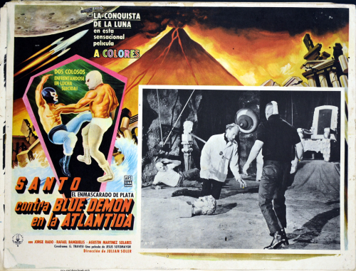 santo contral blue demon atlantida lobby card