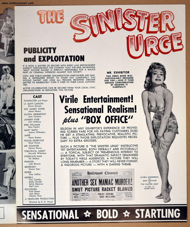 The Sinister Urge Pressbook 1