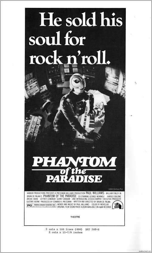 Phantom Of The Paradise Original Movie Poster –