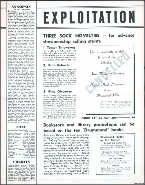 Bulldog Drummond in Africa Pressbook001