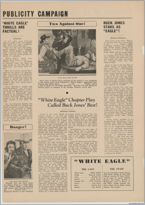 Buck Jones White Eagle Serial Pressbook001