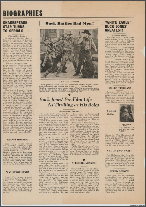 Buck Jones White Eagle Serial Pressbook001