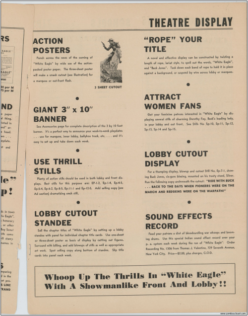Buck Jones White Eagle Serial Pressbook009